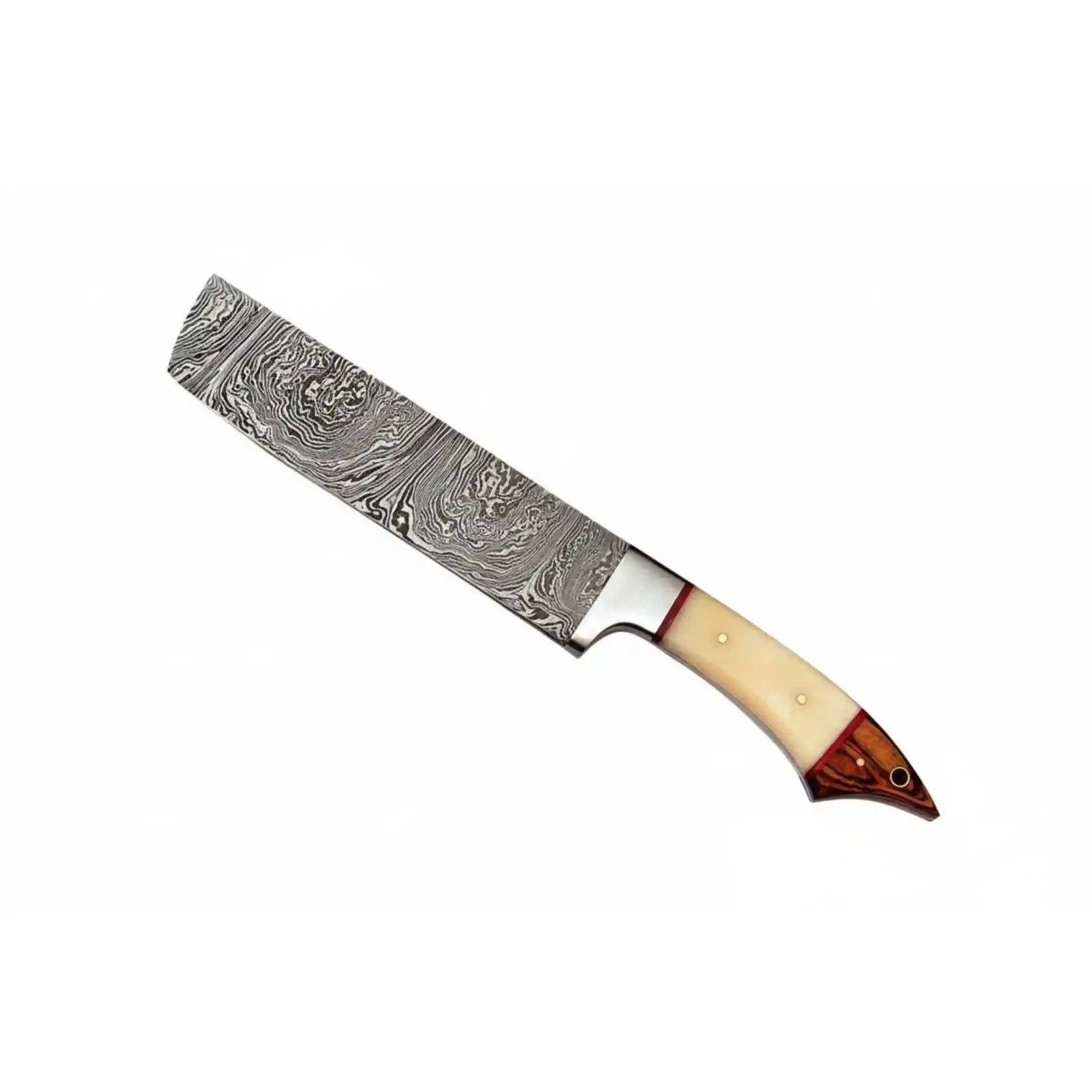 Handmade Damascus Steel Kitchen Knife Set with Bone and Wood Handles