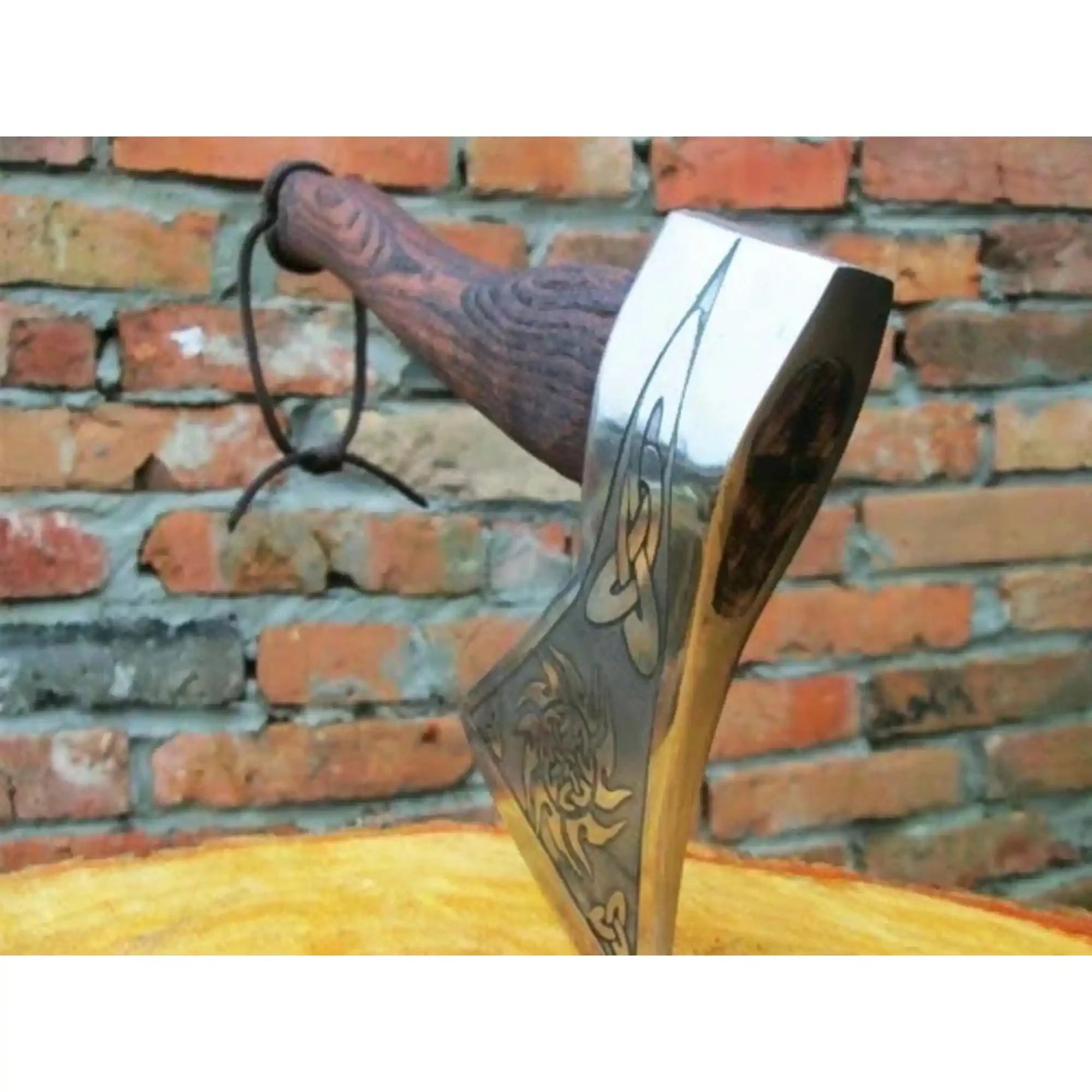 Norse Style Camp Hatchet with Leather Wrapped Handle