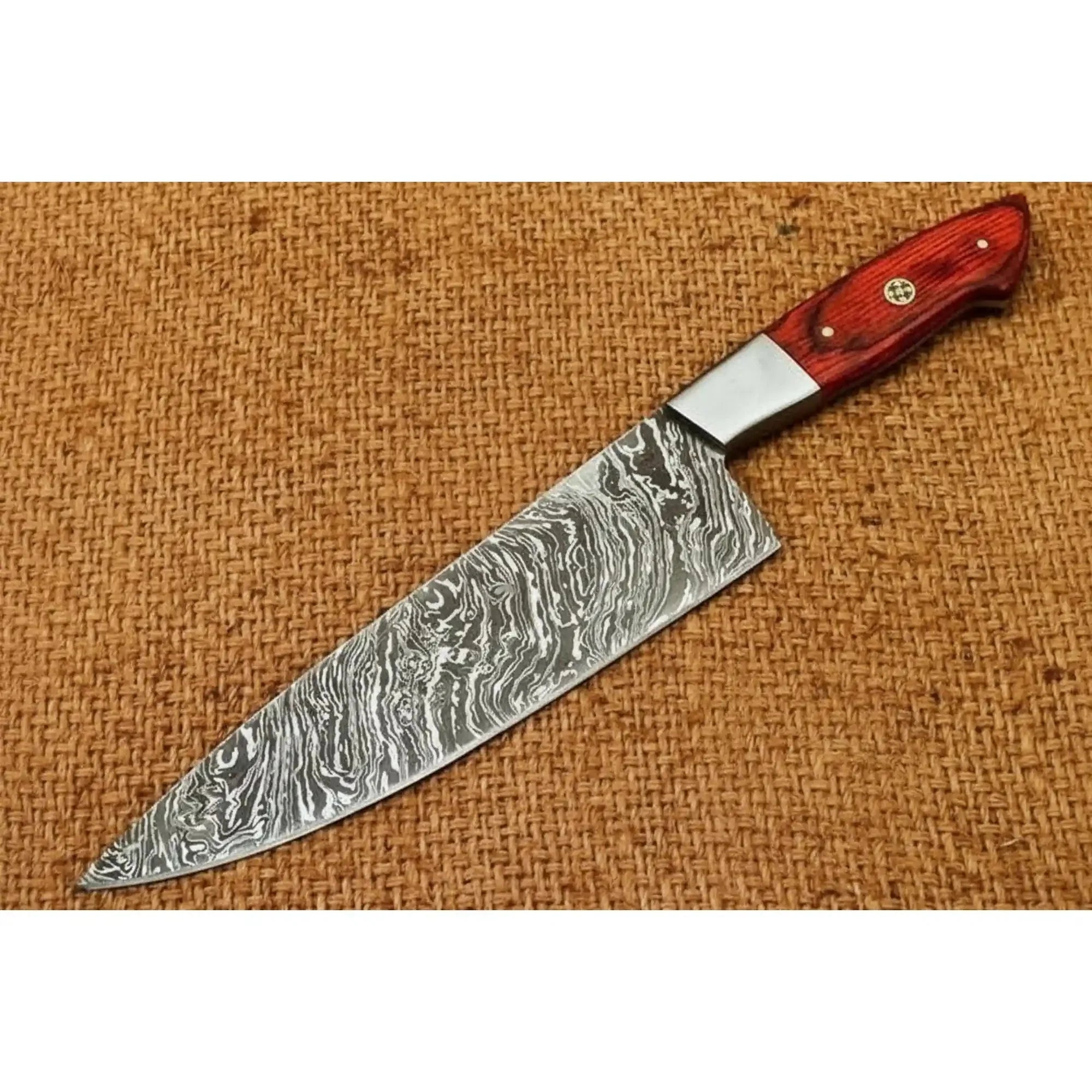 Professional Gyuto Chef Knife Damascus Steel Polished Bolster Handle