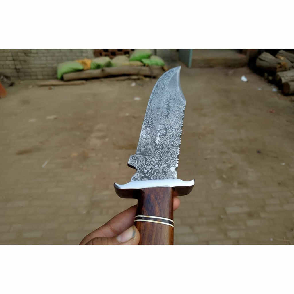 Sheffield Clip Point Bowie Knife High Polish Blade Handmade Fixed Blade Knife with Modern Handle JW SteelCrafts