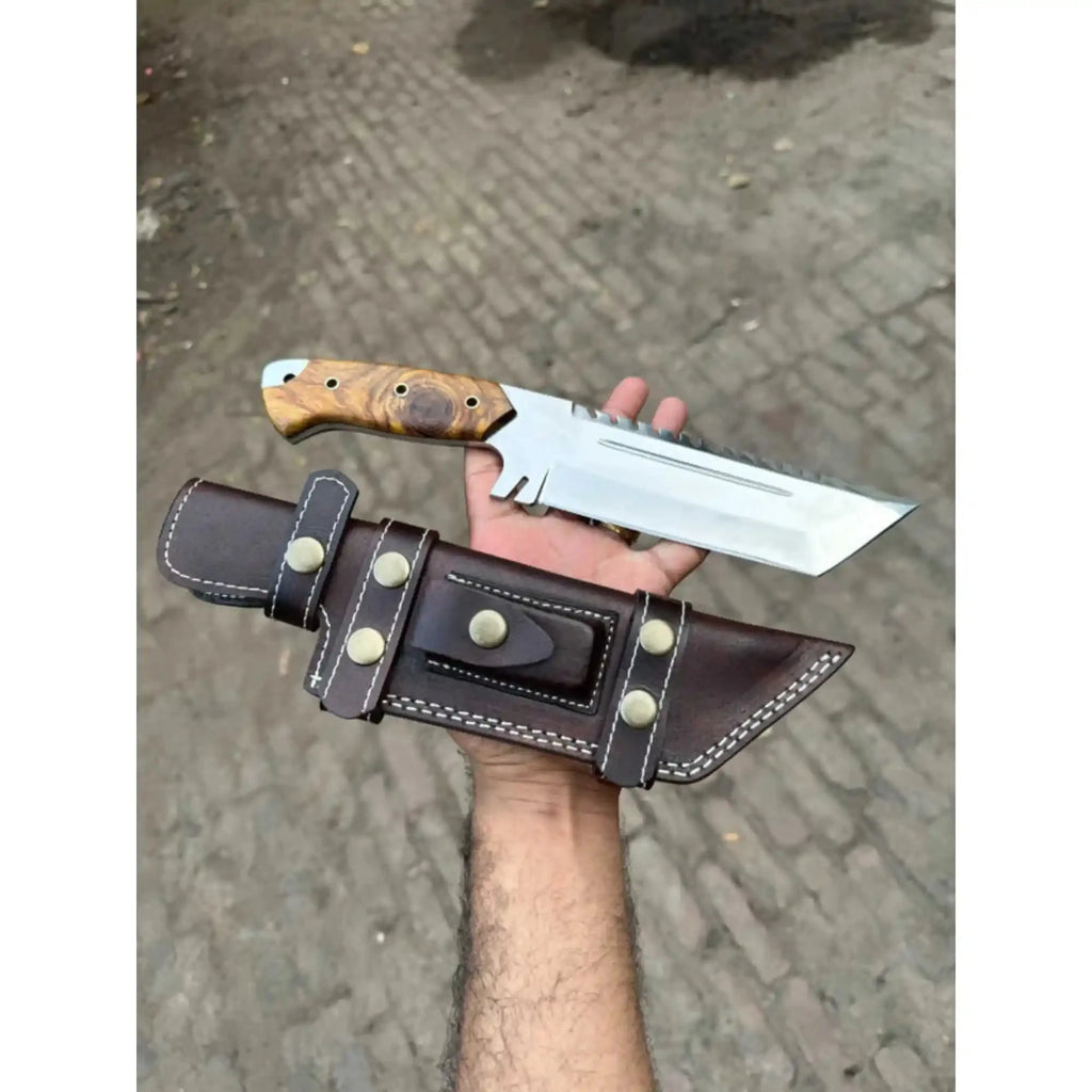 Stainless Steel Tracker Knife with Rosewood Handle | Full Tang Outdoor Knife